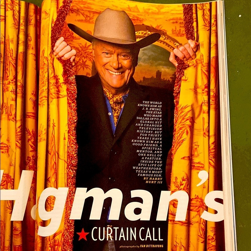 JR EWING DALLAS LARRY HAGMAN & Austin Mahone Texas Monthly June 2012